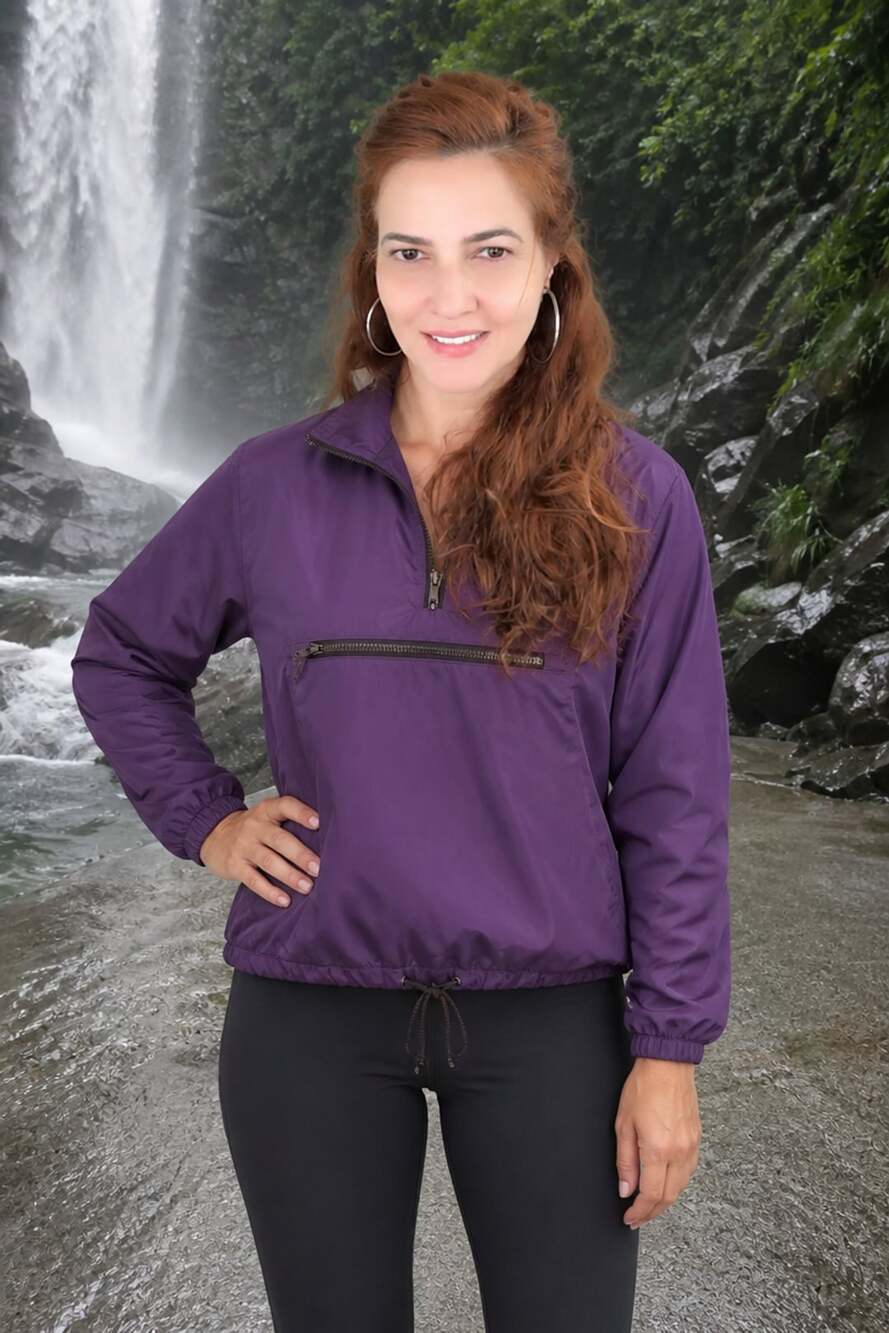 Love Tree Anorak Windbreaker Size M Purple 1/2 Zip Pullover Jacket